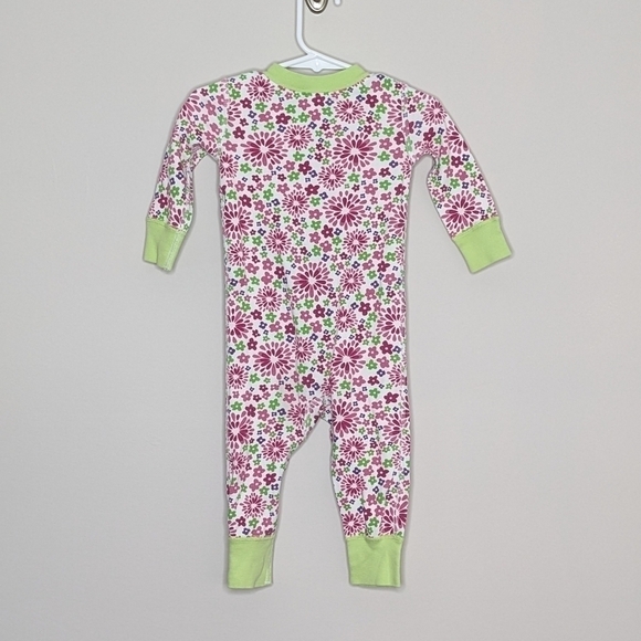 Hanna Andersson Footless Flower Floral PJ Pajama 70 9-18m - Picture 2 of 3